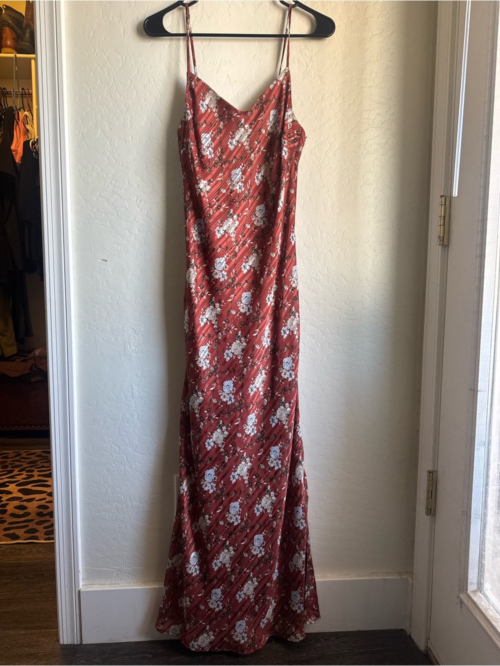 SO Rust Floral Slip Maxi Dress